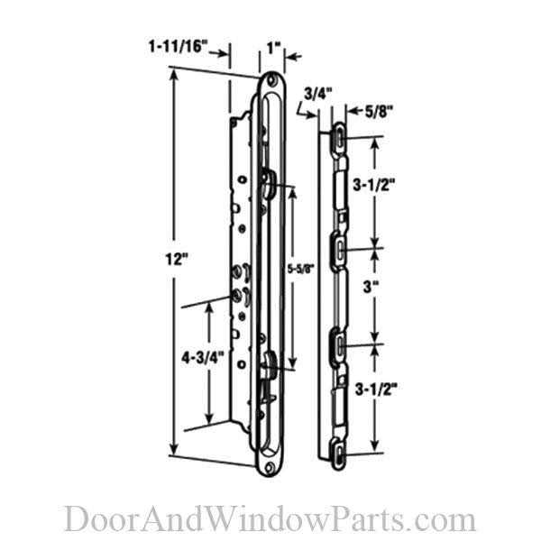 Prime-Line Multi Point Sliding Door Mortise Latch E 2192 - Inhomebuy