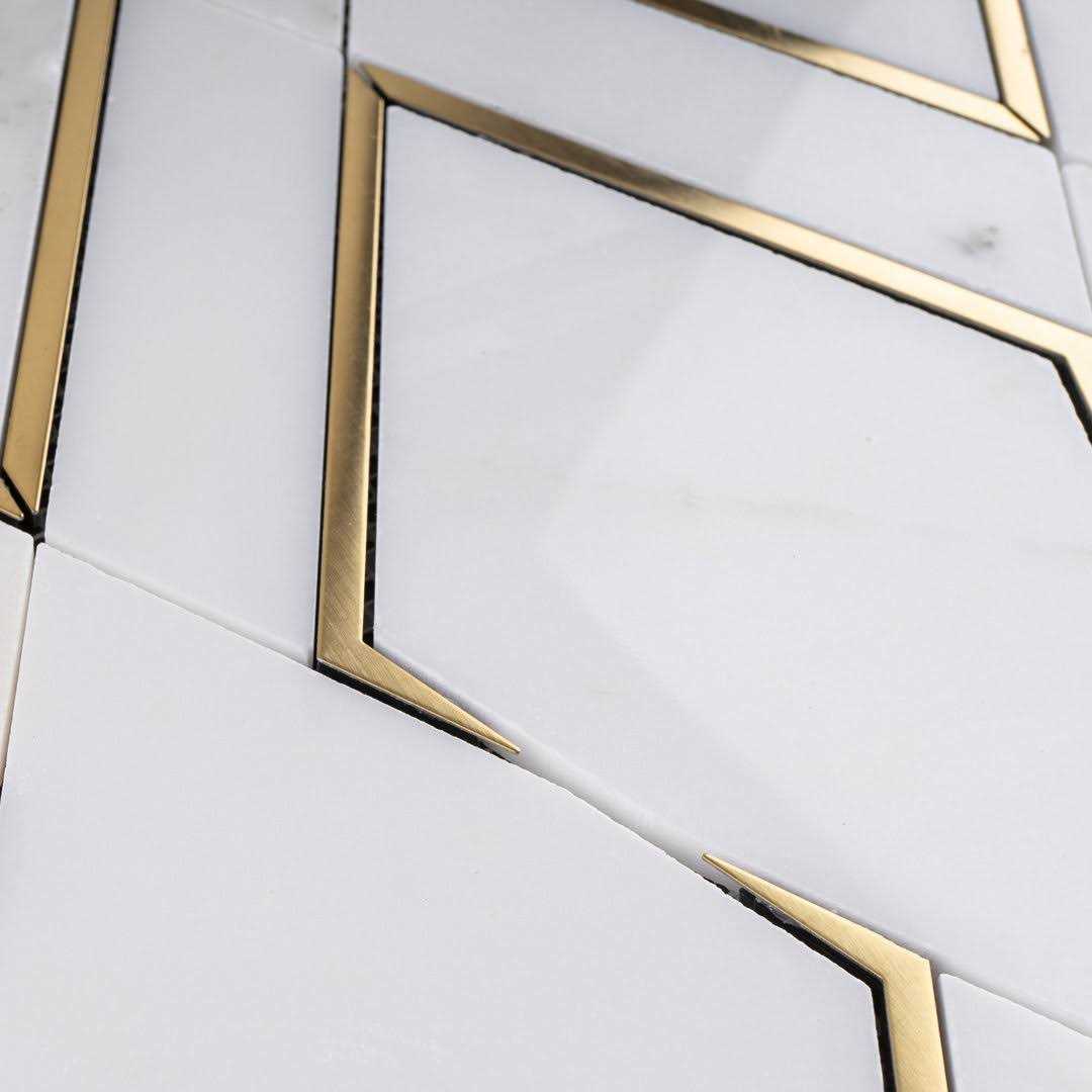 Natural Bianco 3 x 3 Marble Honeycomb Mosaic Wall Tile Supreme Tile - Inhomebuy