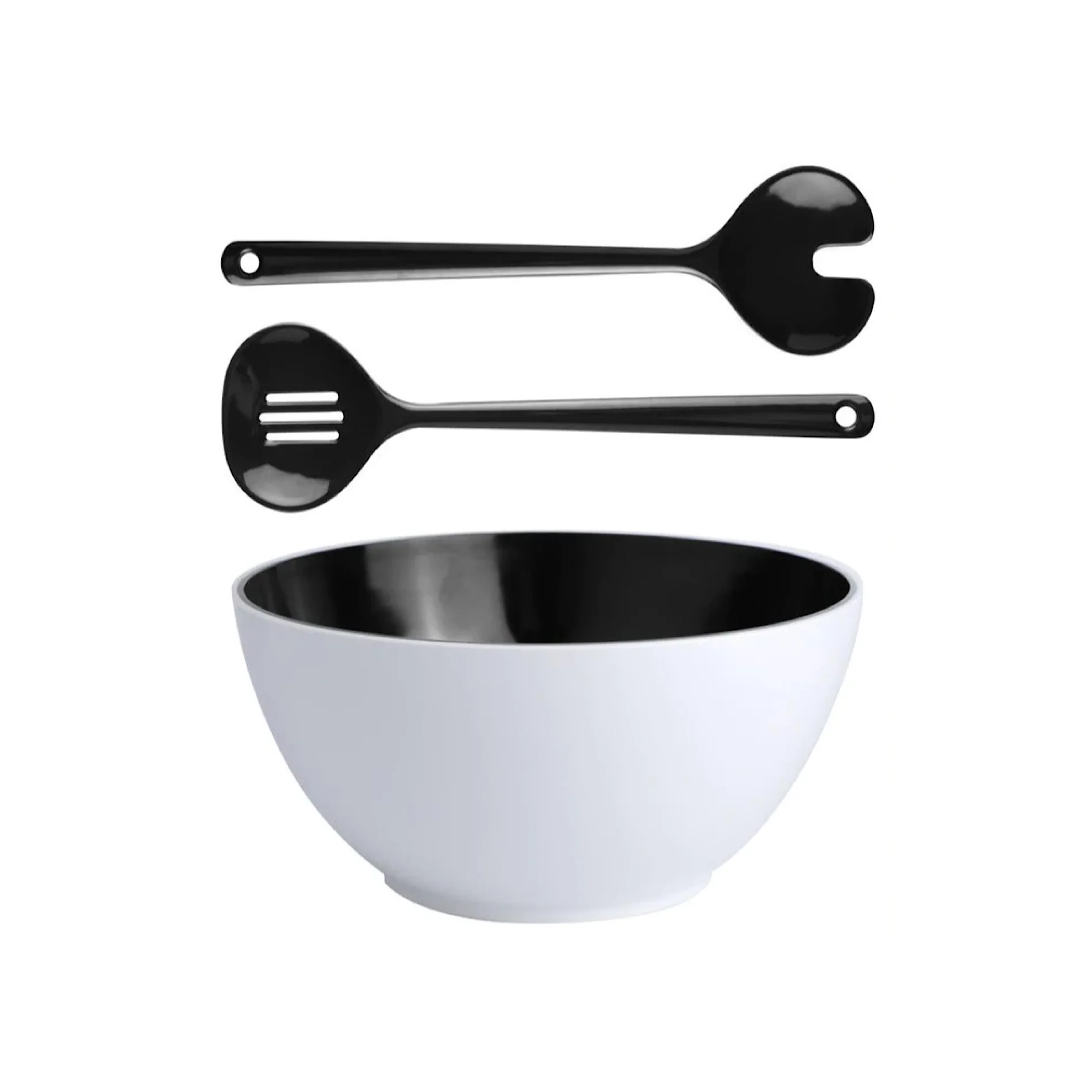 Summer - Salad Bowl & Cutlery - Black - Inhomebuy