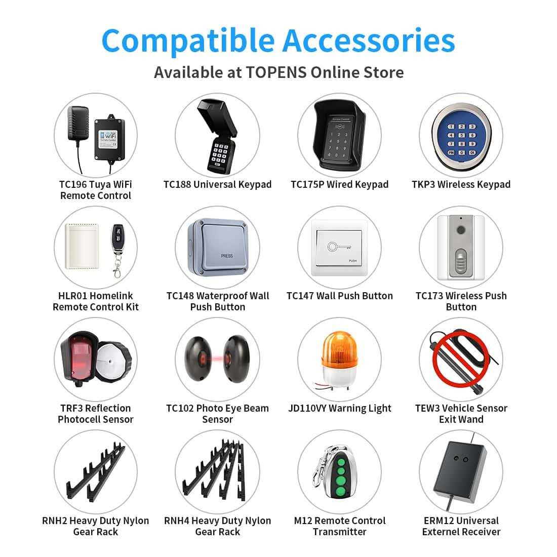 TOPENS A5 Automatic Gate Opener for Medium Duty Single Swing Gates Up to 16ft - Inhomebuy