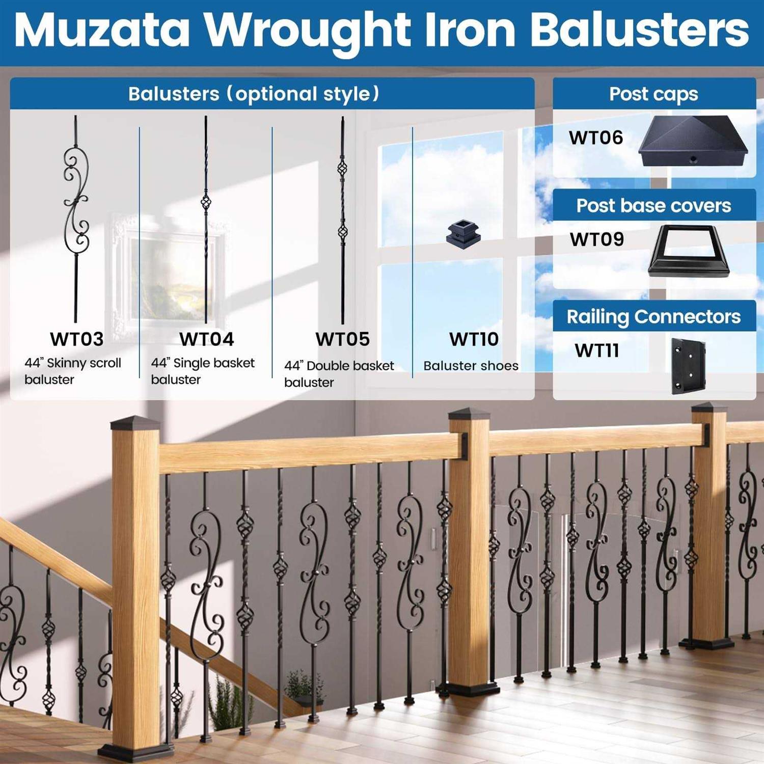 Muzata 4×4 One-Piece Post Base Cover WT09 - Inhomebuy
