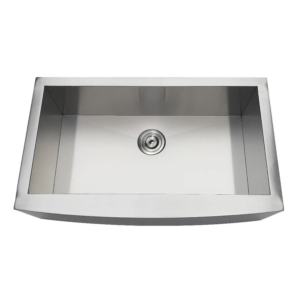 Kingston Brass 33 In. Drop-In Stainless Steel Single Bowl Farmhouse Kitchen Sink, Brushed, GKTSF33209 - Inhomebuy