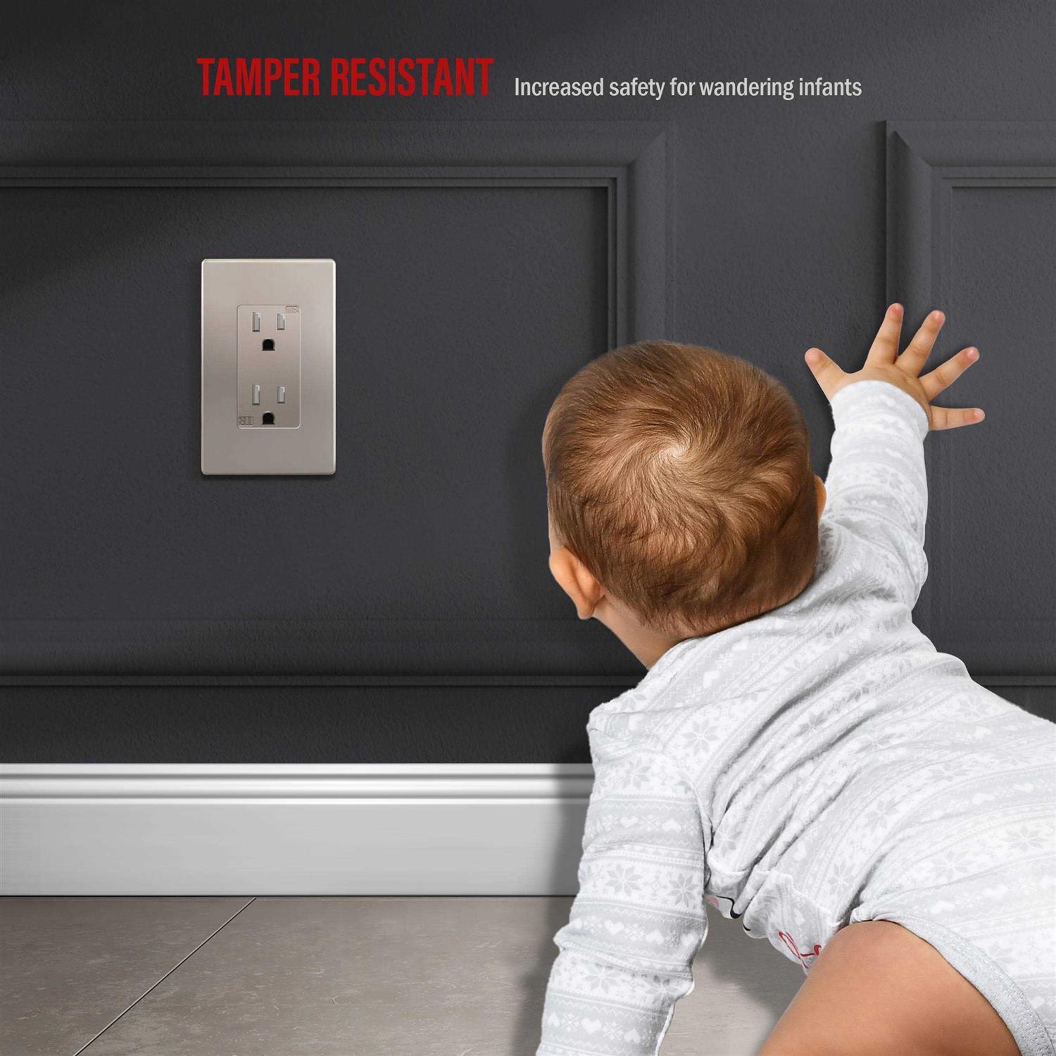 Enerlites Elite Series Decorator Receptacle Child Safe Tamper-Resistant Outlet - Inhomebuy