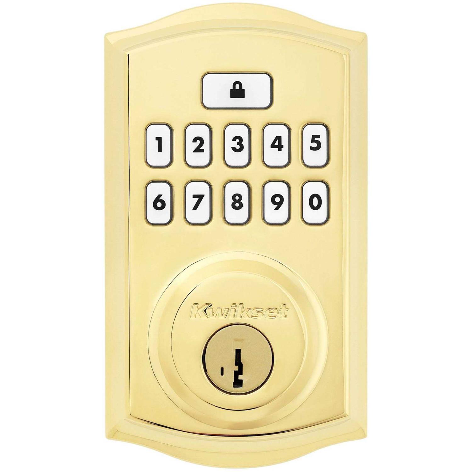 Kwikset Signature Series Traditional SmartCode Brass Electronic Deadbolt - Inhomebuy
