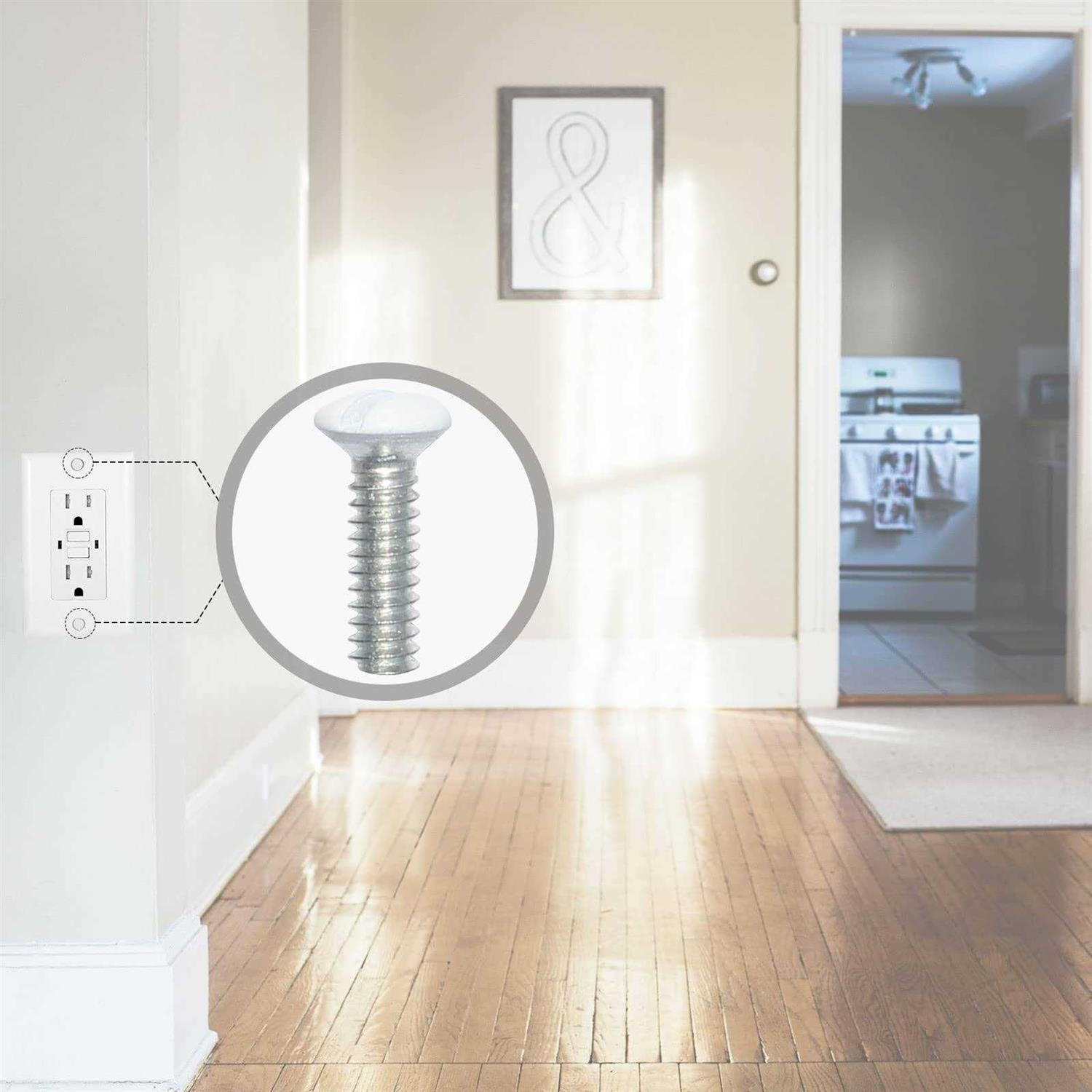 Wall Plate Screws 100 pcs White Outlet Screws Long 6-32 Thread Light Electrical Cover Panel Switch Plate Screws - Inhomebuy