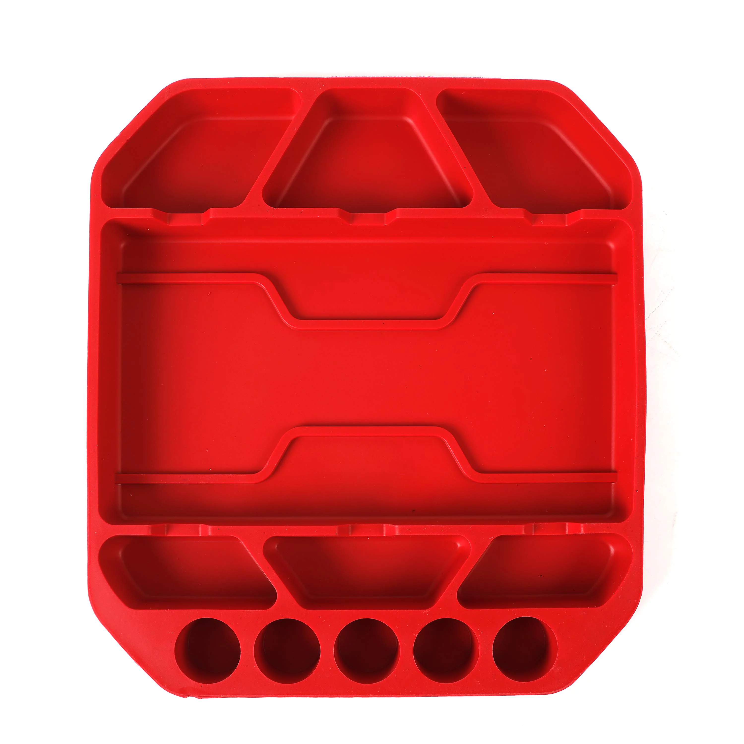 Hyper Tough 3-Piece Silicone Tool Organizer Tray, Flexible, Red, Automotive Use, New - Inhomebuy