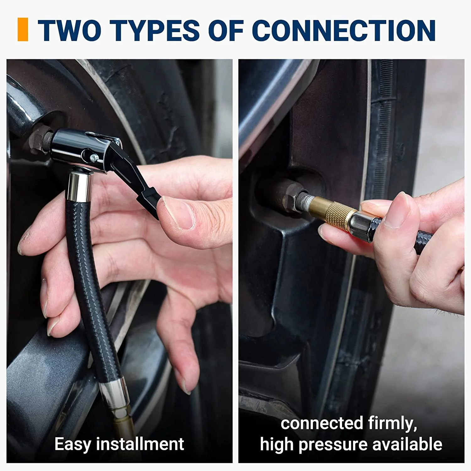 Car Tire Inflator 100 PSI, Electric Tire Compressor, Inflatables Air Car Pump, Yellow - Inhomebuy