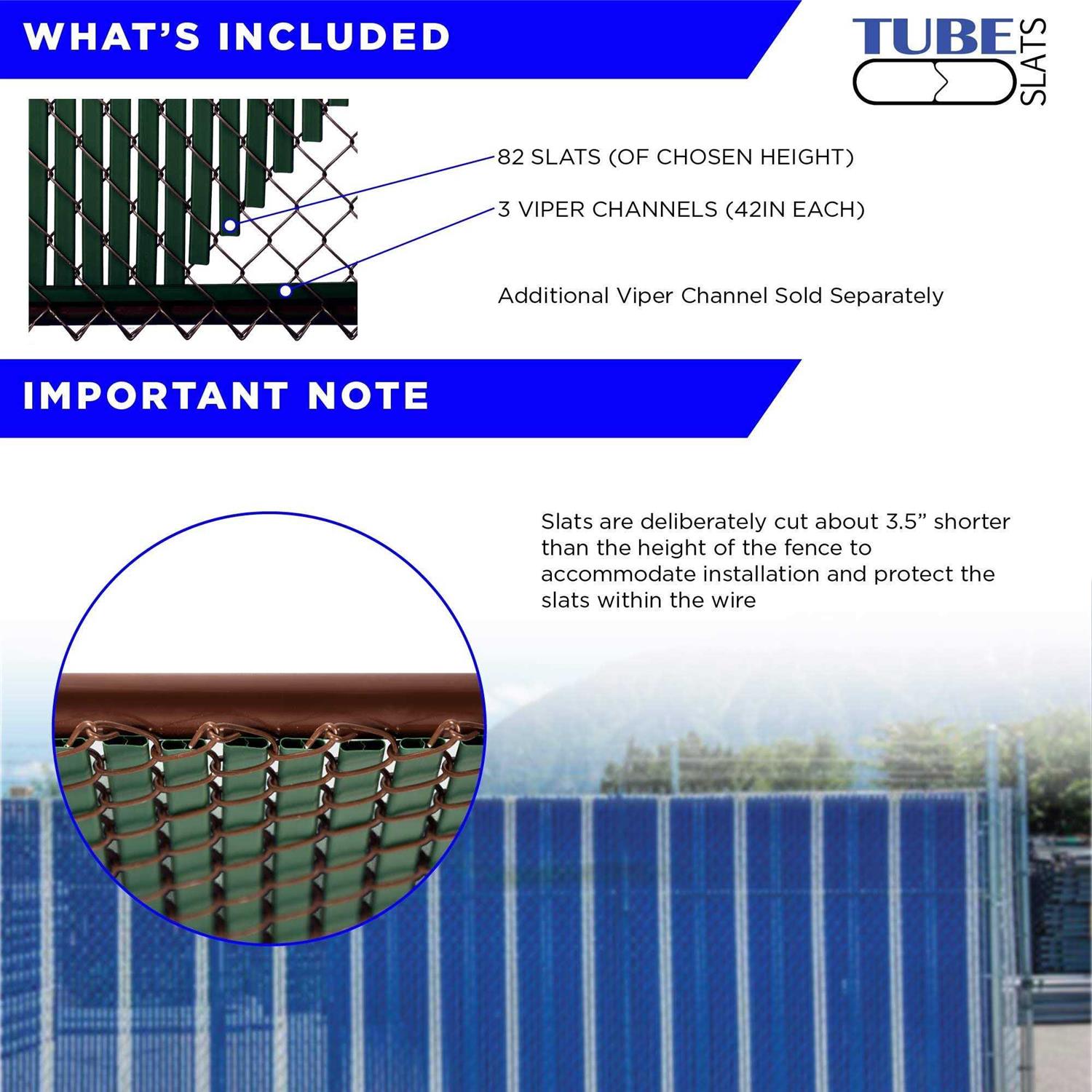 Made in America Tube Slats Privacy Inserts for Chain-Link Fence - Inhomebuy