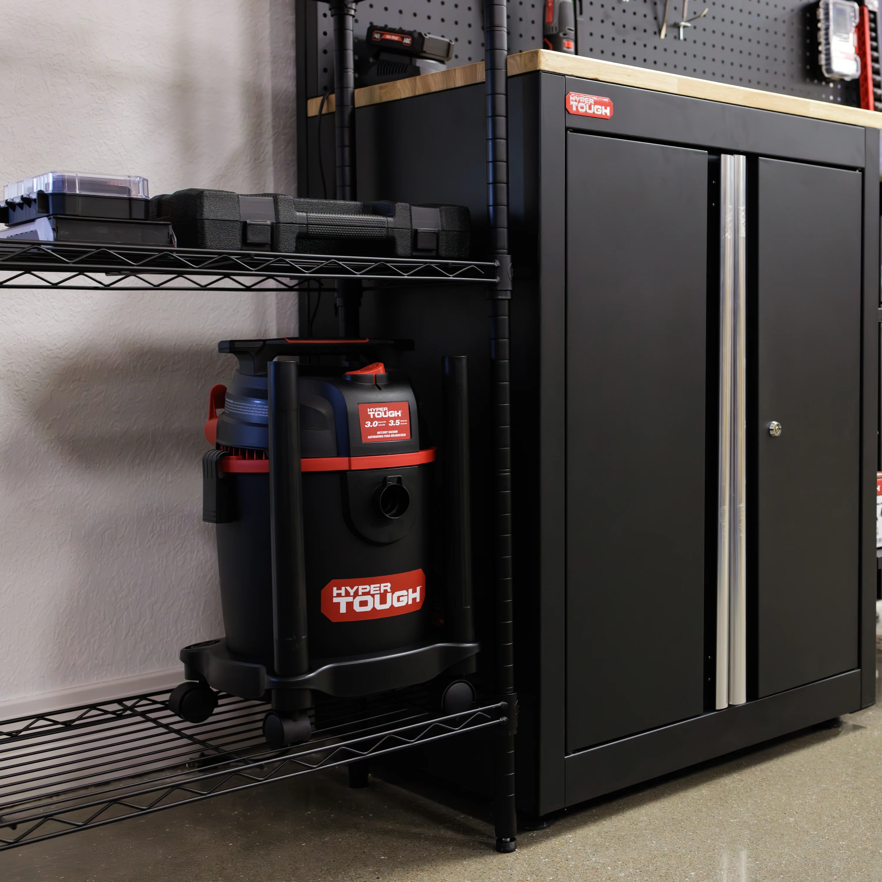 Hyper Tough 4 Tier Wire Shelf Unit, Black, 1400 lb. Capacity - Inhomebuy