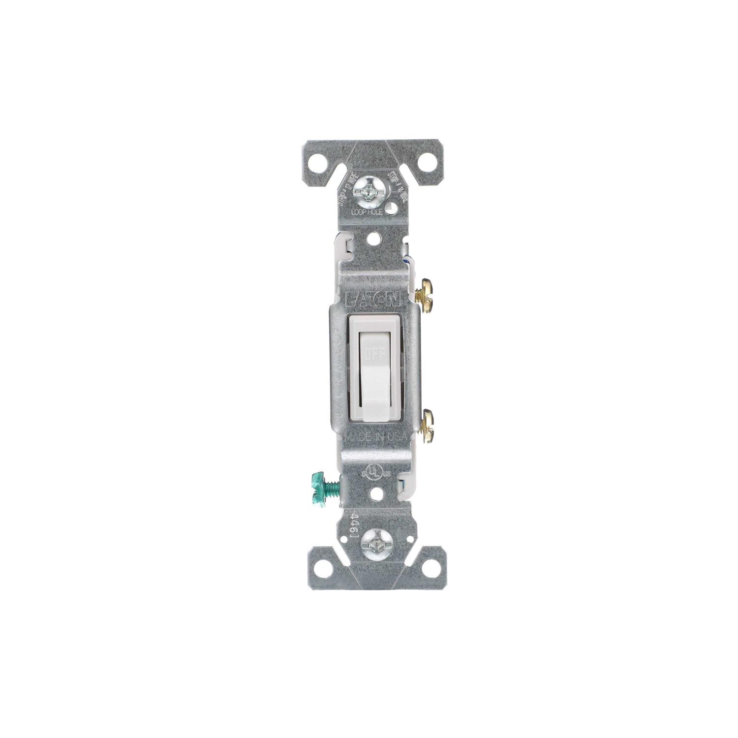 Eaton 15-Amp Single-Pole Rocker Light Switch 7501W-10-LW - Inhomebuy