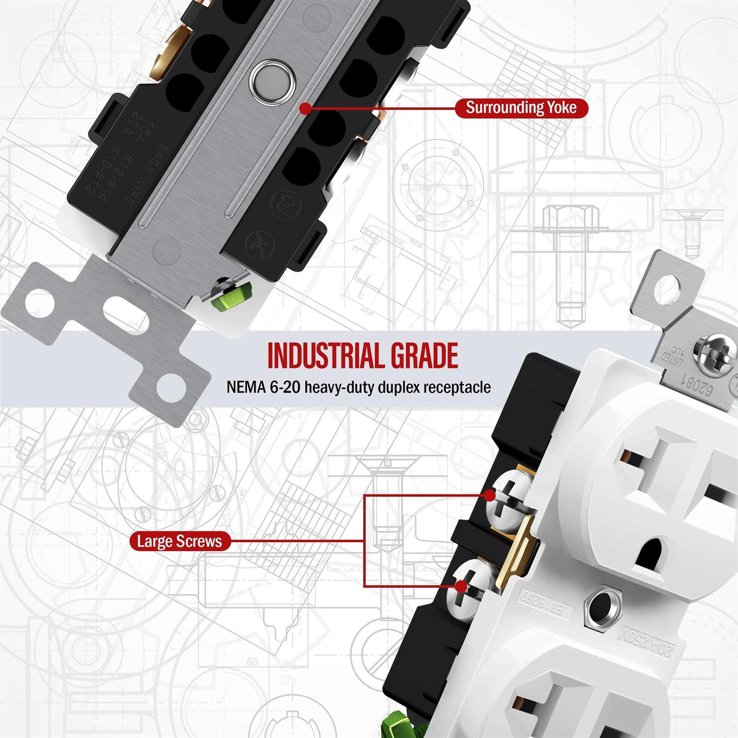 Enerlites Duplex Outlets and Wall Plates Bundle Tamper-resistant Electrical Receptacle 61580-TR-WWP - Inhomebuy
