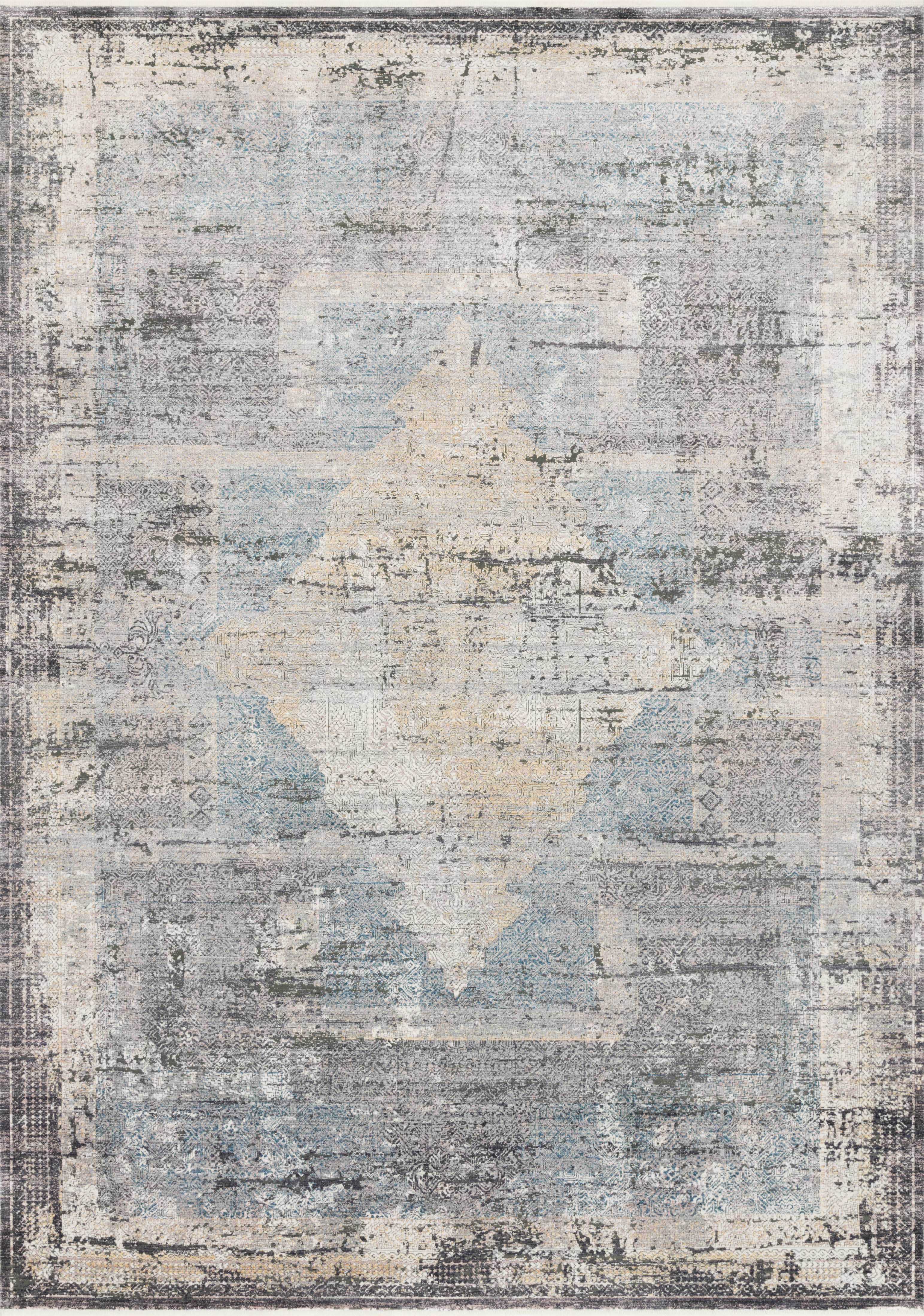 Loloi Rugs Gemma Collection Rug in Charcoal, Multi - 3'7