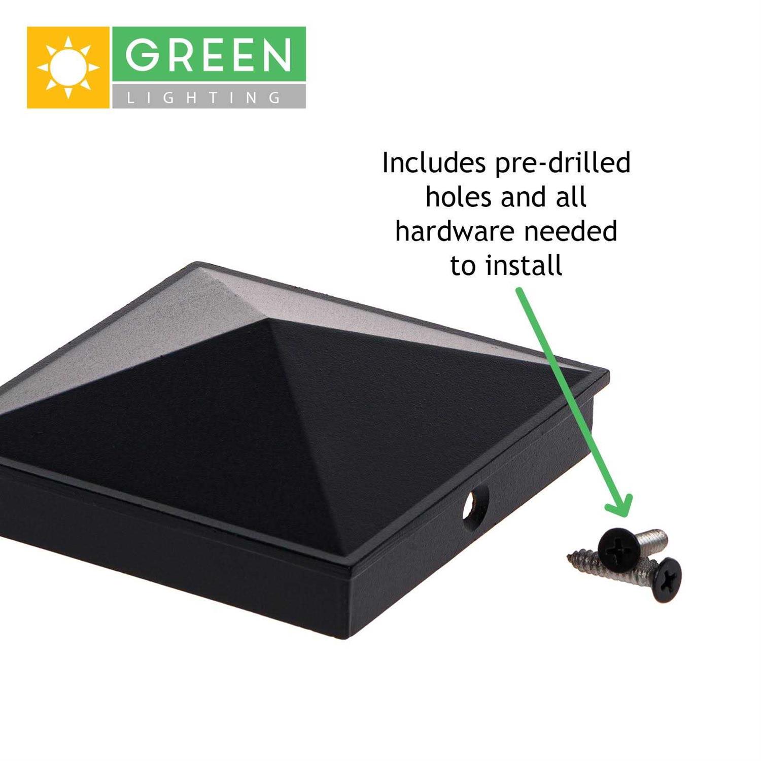 Greenlighting 4×4 Aluminum Pyramid Post Cap Cover for Nominal Wood Posts - Inhomebuy