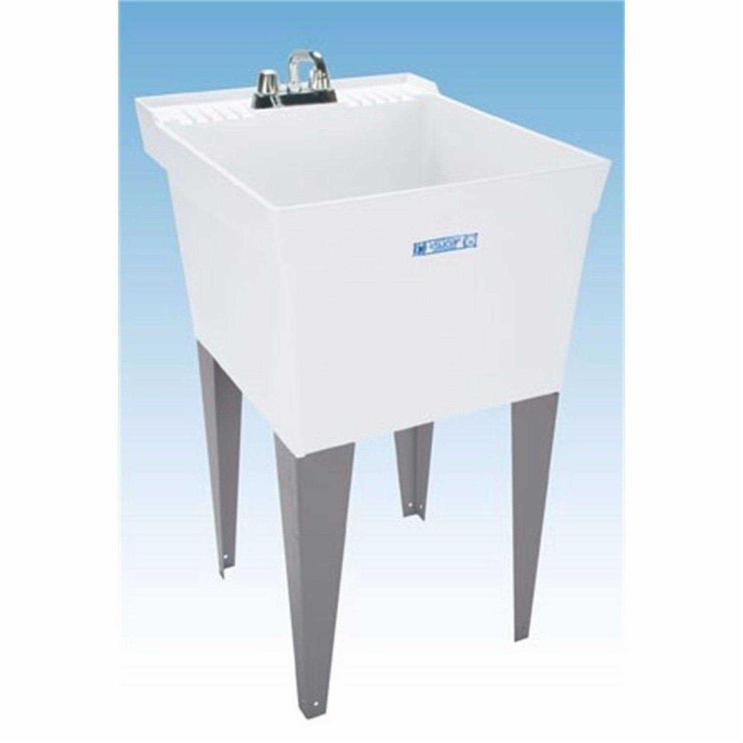 Mustee Utilatub 20 in. W x 24 in. D Single Thermoplastic Laundry Tub 19CFP - Inhomebuy