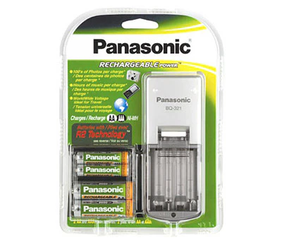 Panasonic: Rechargeable Battery Kit |KKJQ21AM22C| Includes 2x AA + 2x AAA size R2 Technology batteries - Inhomebuy