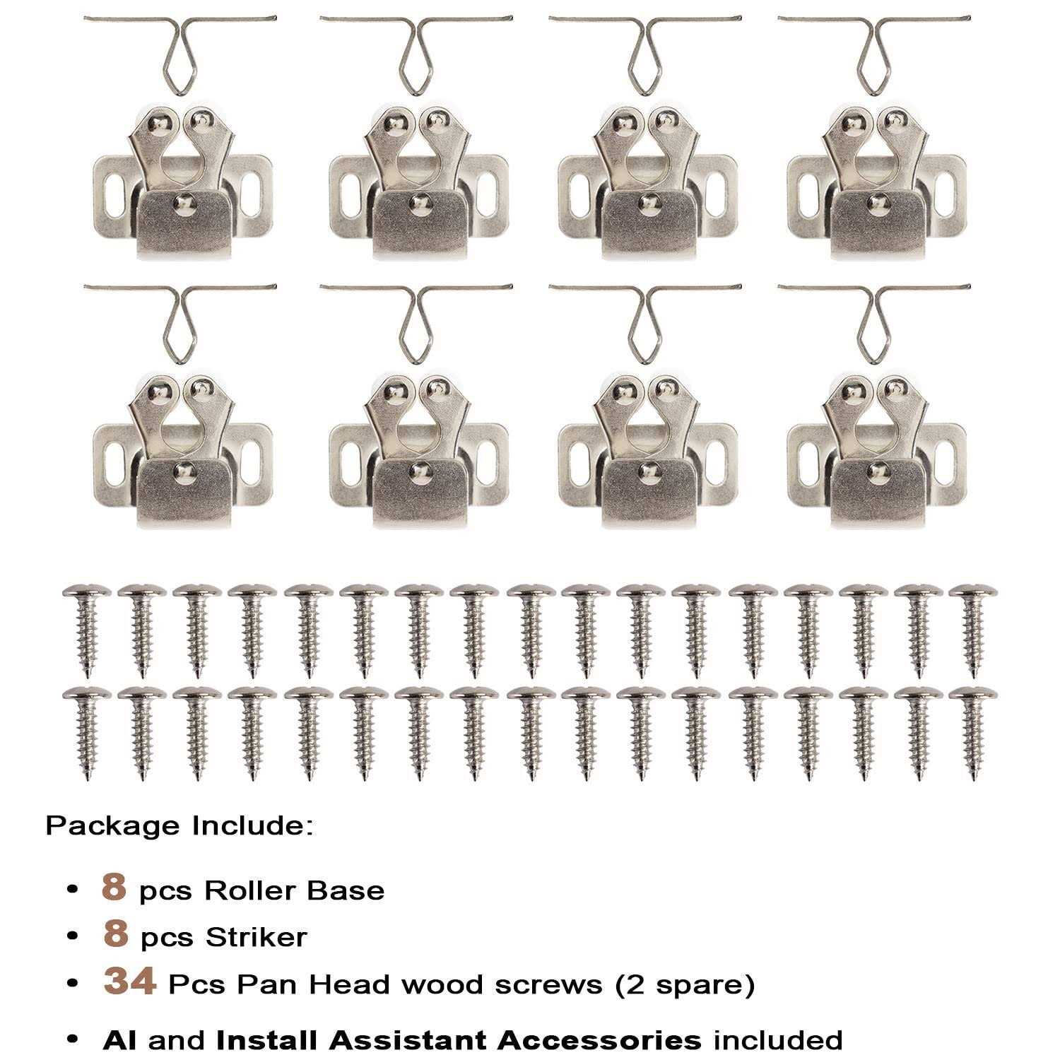Keenkee Cabinet Latch Double Roller Catch Hardware for Cupboard Closet Cabinet Door Latches and Catches - Inhomebuy
