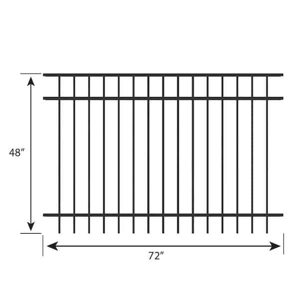 FORGERIGHT Vinings H x 6 ft. W Black Aluminum Pre-Assembled Fence Panel - Inhomebuy