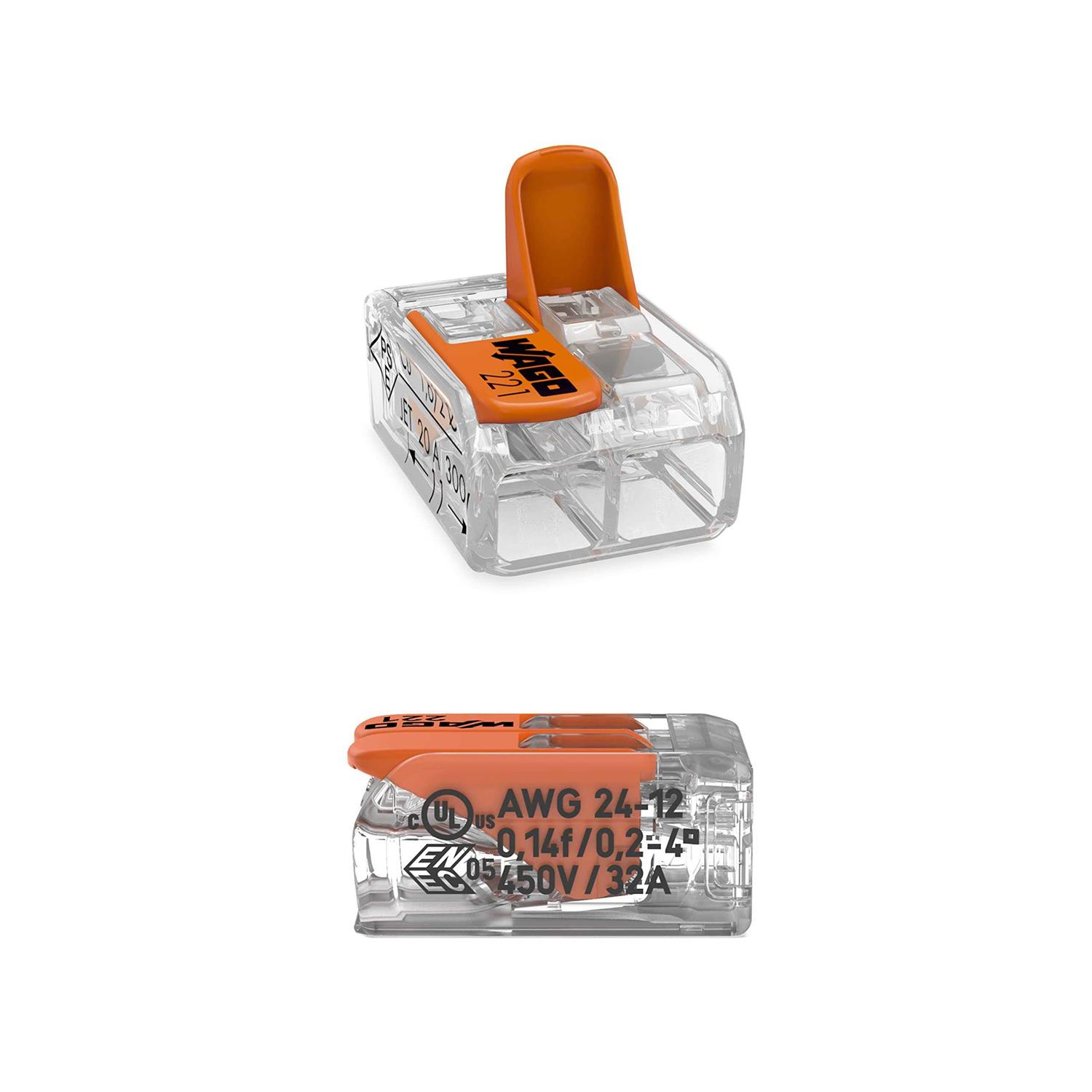 WAGO 221 Lever-Nuts 35pc Compact Splicing Wire Connector Assortment with Case - Inhomebuy