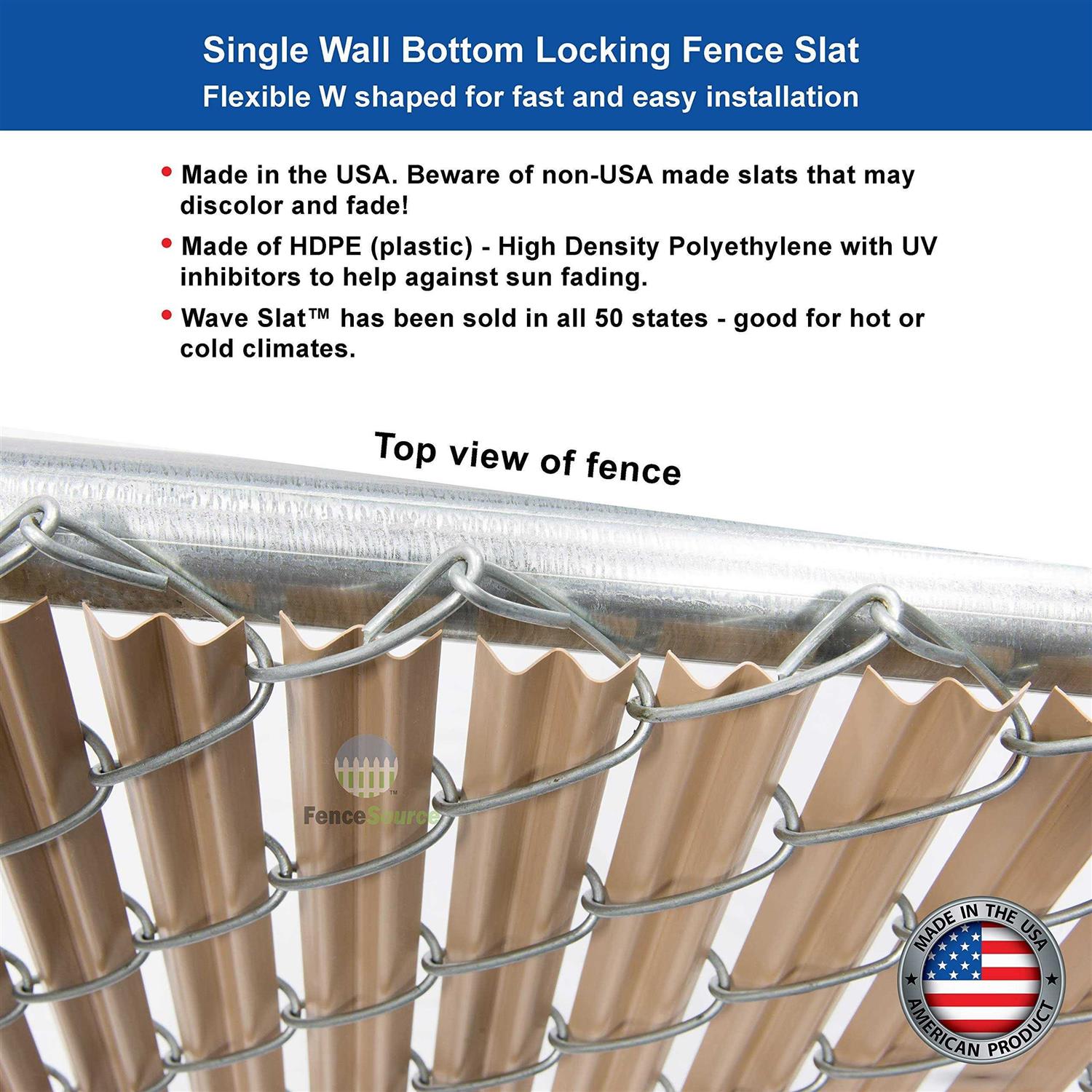 FenceSource Wave Slat Single Wall Bottom Locking Privacy Slat for 4, 5, 6, 7 and 8 chain Link Fence - Inhomebuy