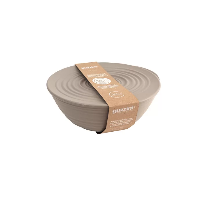 L Bowl With Lid Taupe - Inhomebuy