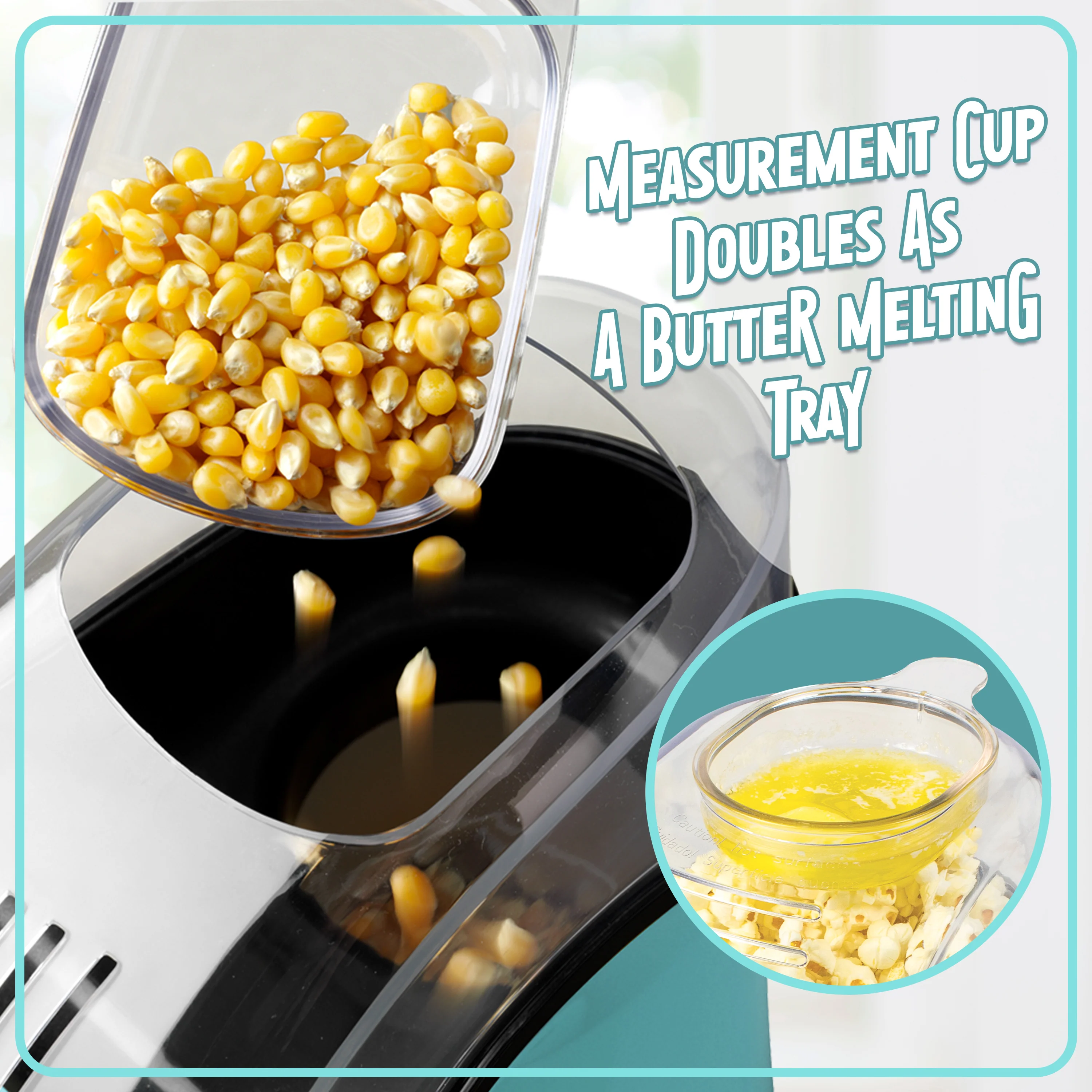 Air-Pop Popcorn Maker, Aqua - Inhomebuy