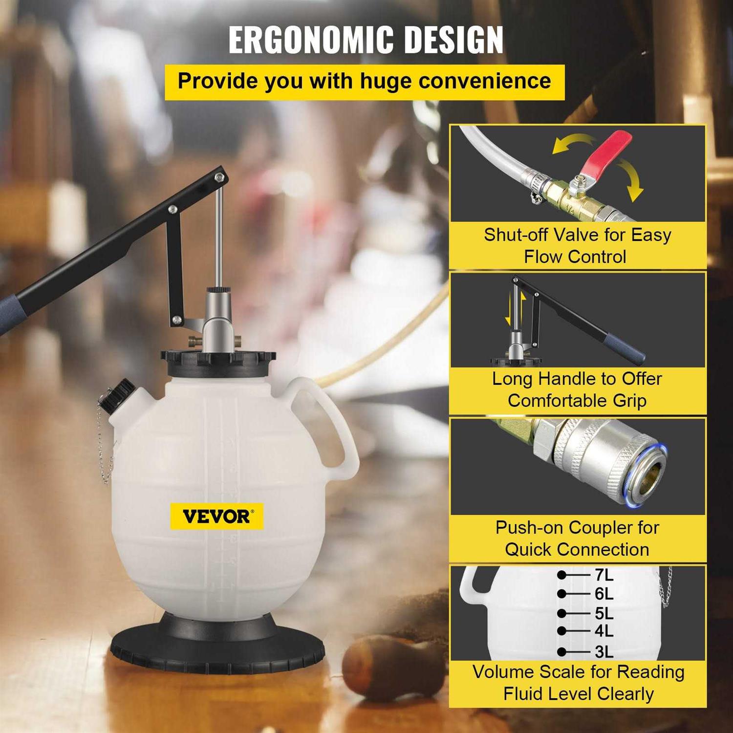 VEVOR Transmission Fluid Pressure Bleeder Large Capacity Transmission Oil Replacement Tool Set ATF Filler Adapters Transmission Oil QCBS - Inhomebuy