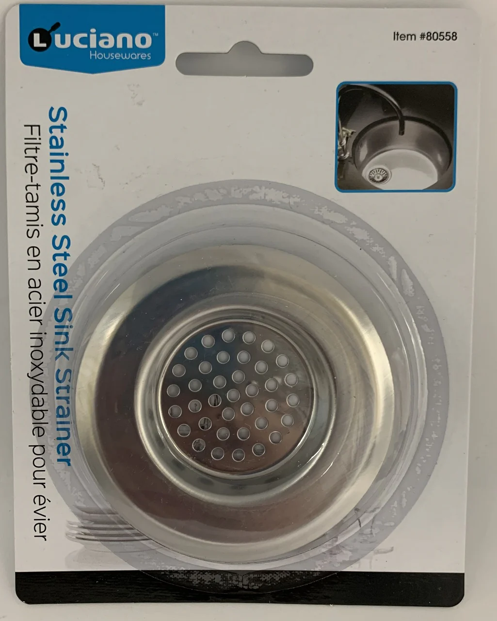 Luciano Housewares Stainless Steel Sink Strainer | 80558 - Inhomebuy