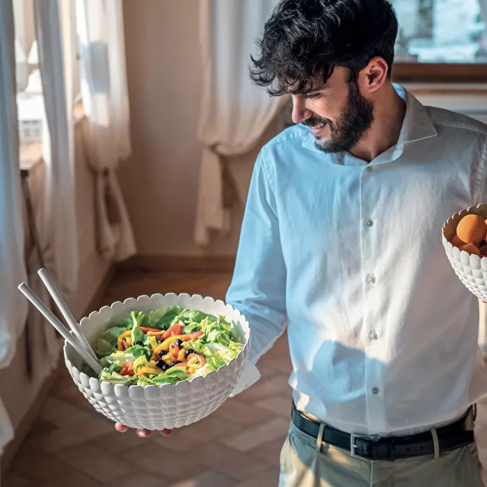 Salad Servers Tiffany Milk white - Inhomebuy