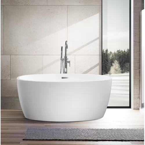 Vanity Art 55 in. x 32 in. Freestanding Soaking Bathtub, VA6834-S - Inhomebuy