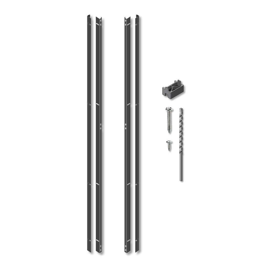 OUTDECO 2 in. x Black Galvanized Steel Fence Post and Welded Base Plate - Inhomebuy