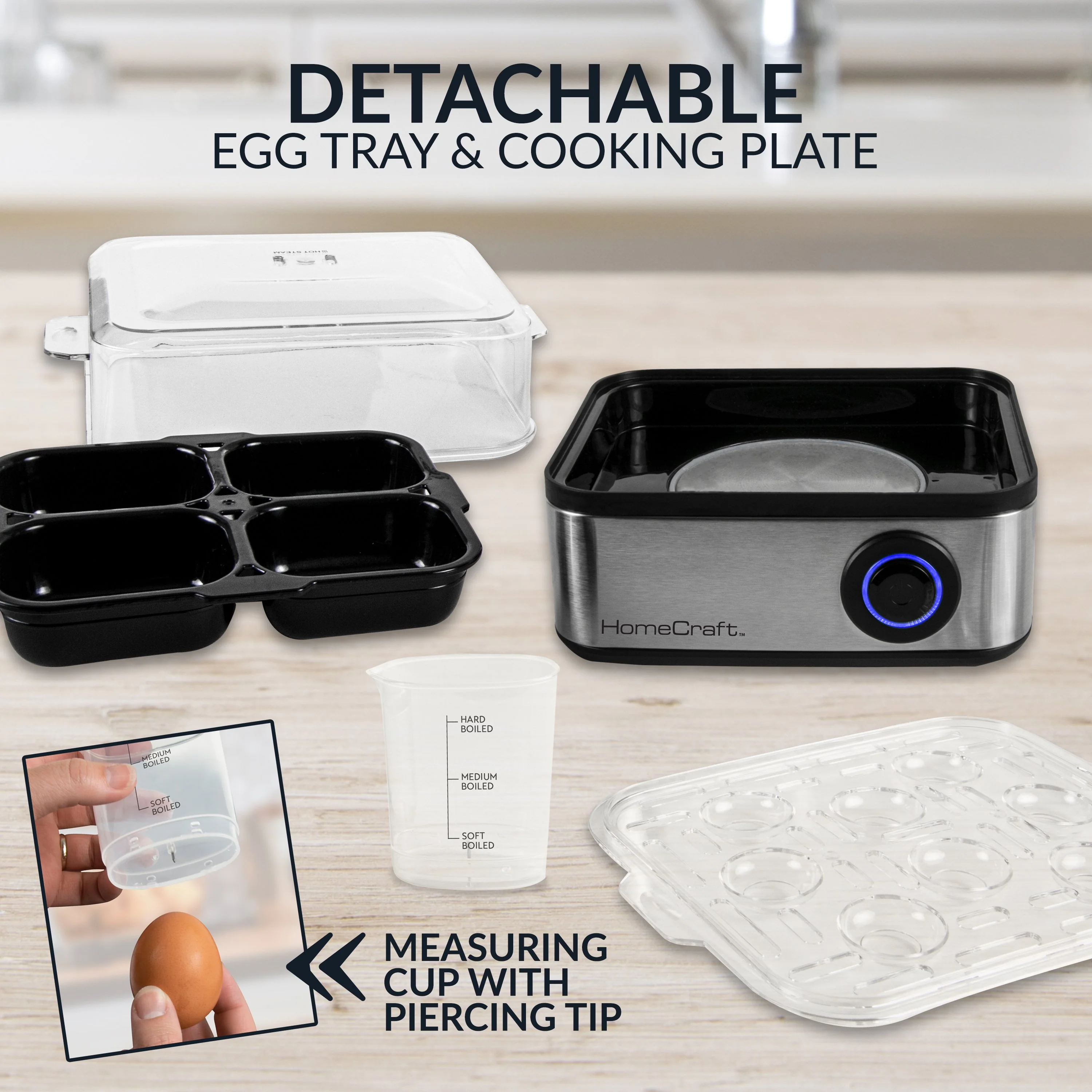 HomeCraft 8-Egg Cooker with Buzzer - Inhomebuy