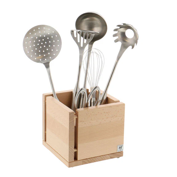 ZWILLING Italian Kitchen Utensil Organizer in Natural Beechwood, Storage Series - Inhomebuy