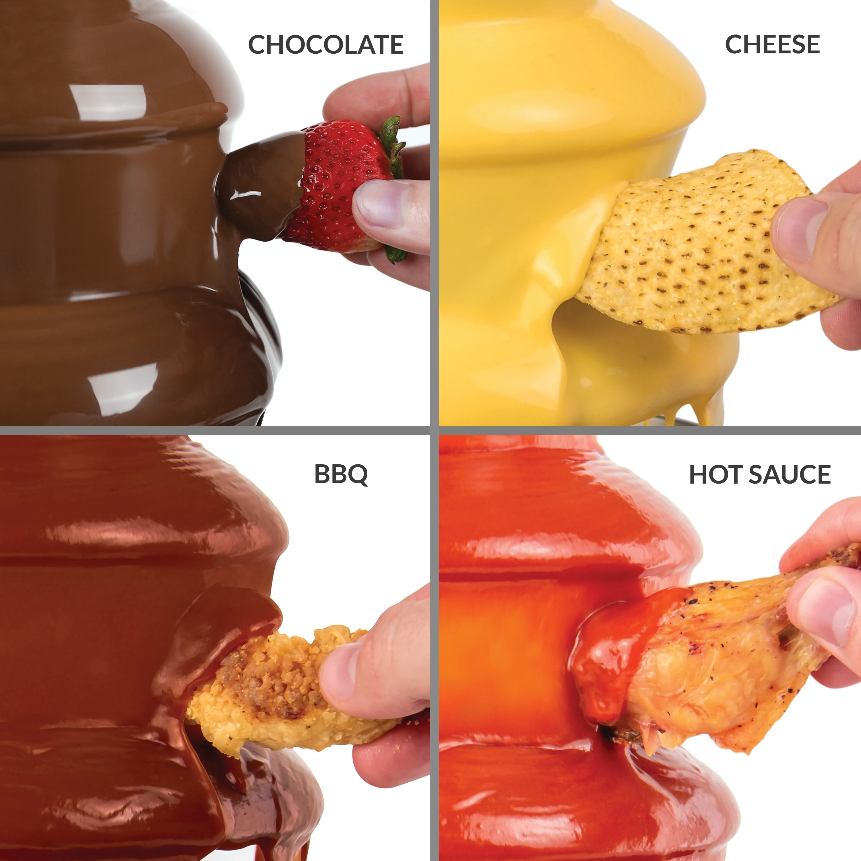 3-Tier Chocolate Fondue Fountain, Pink - Inhomebuy