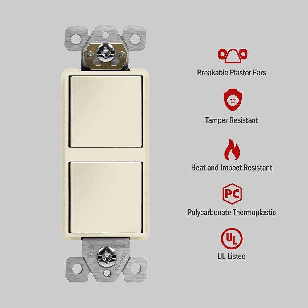 Enerlites Double Paddle Rocker Decorator Switch Ground Terminal - Inhomebuy