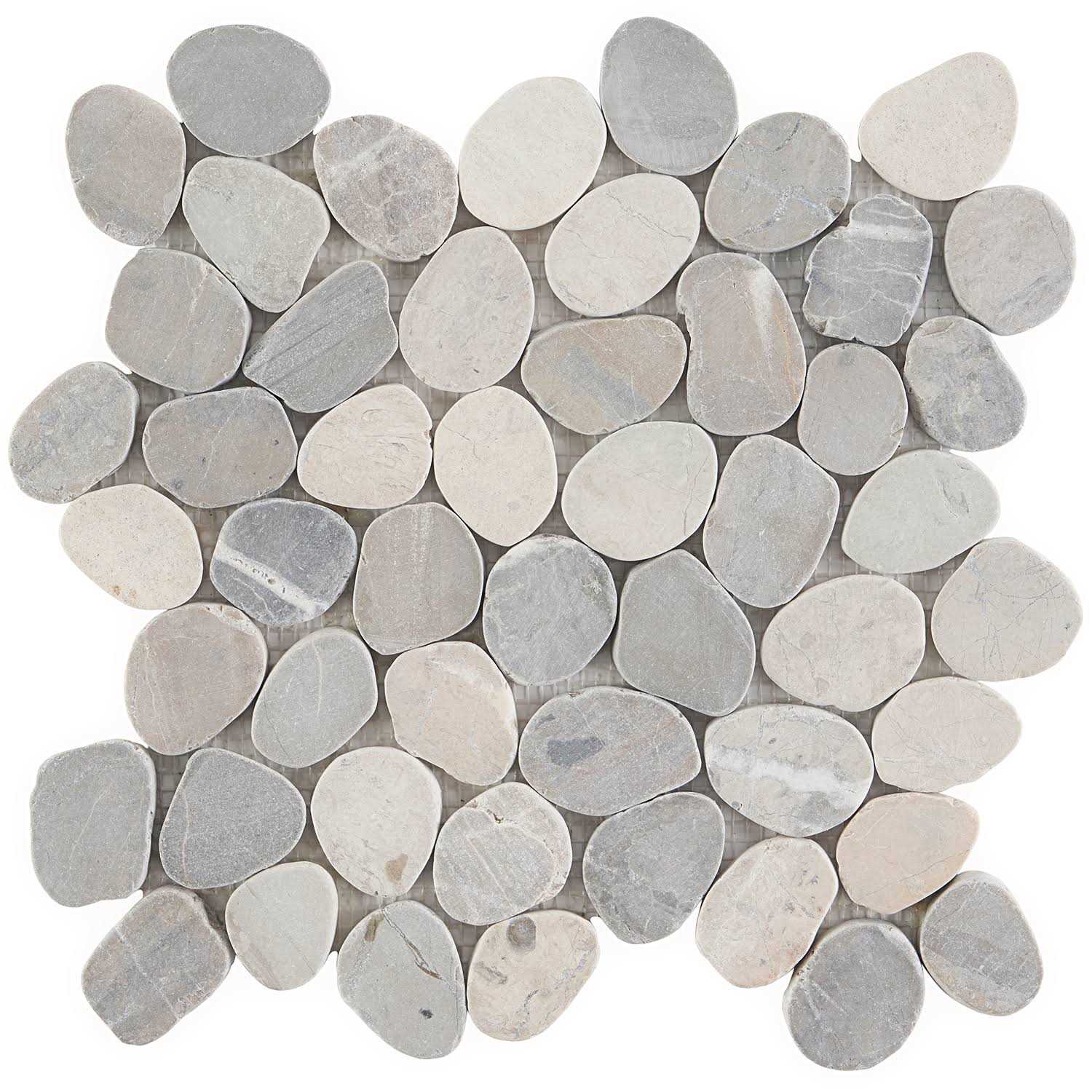 Countryside Oval Natural Pebble Stone Mosaic Wall & Floor Tile Ivy Hill Tile Color: Black - Inhomebuy