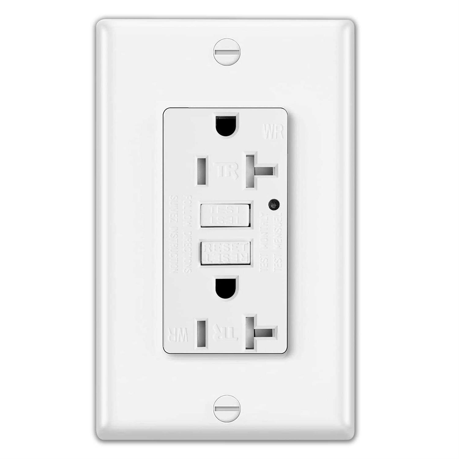 Ucomen Decorator GFCI Receptacle with LED Indicator Tamper Resistant - Inhomebuy