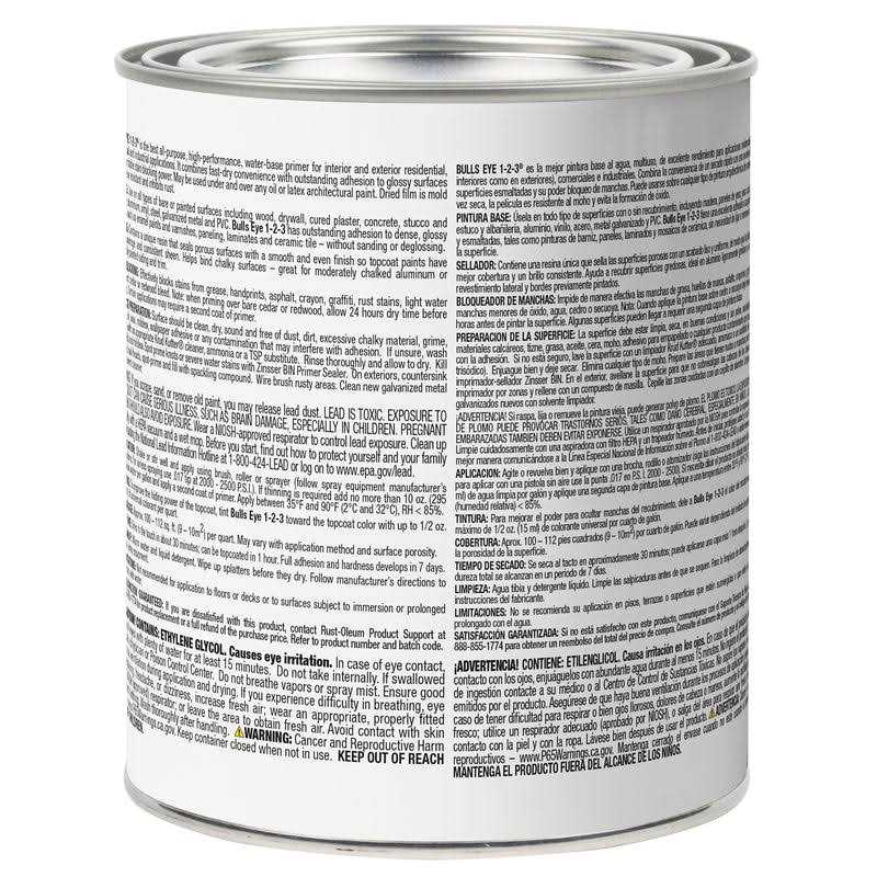 Zinsser Bulls Eye 1-2-3 Primer - Inhomebuy
