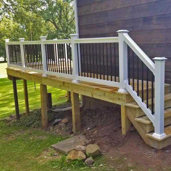 Weatherables Naples 3 ft. H x 8 ft. W White Vinyl Stair Railing Kit - Inhomebuy