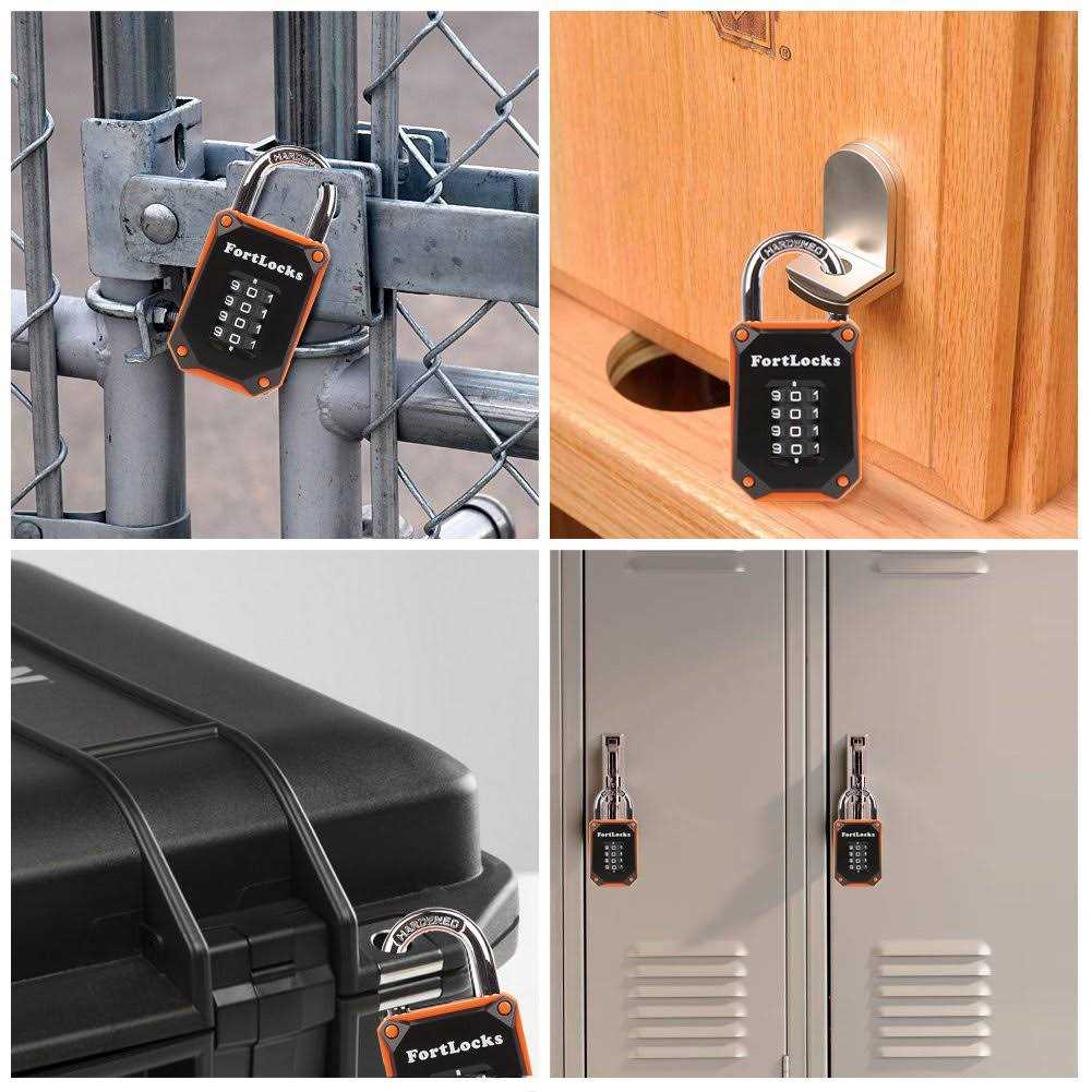 FortLocks Gym Locker Lock 4 Digit, Heavy Duty, Hardened Stainless Steel, Weatherproof and Outdoor Combination Padlock - Inhomebuy