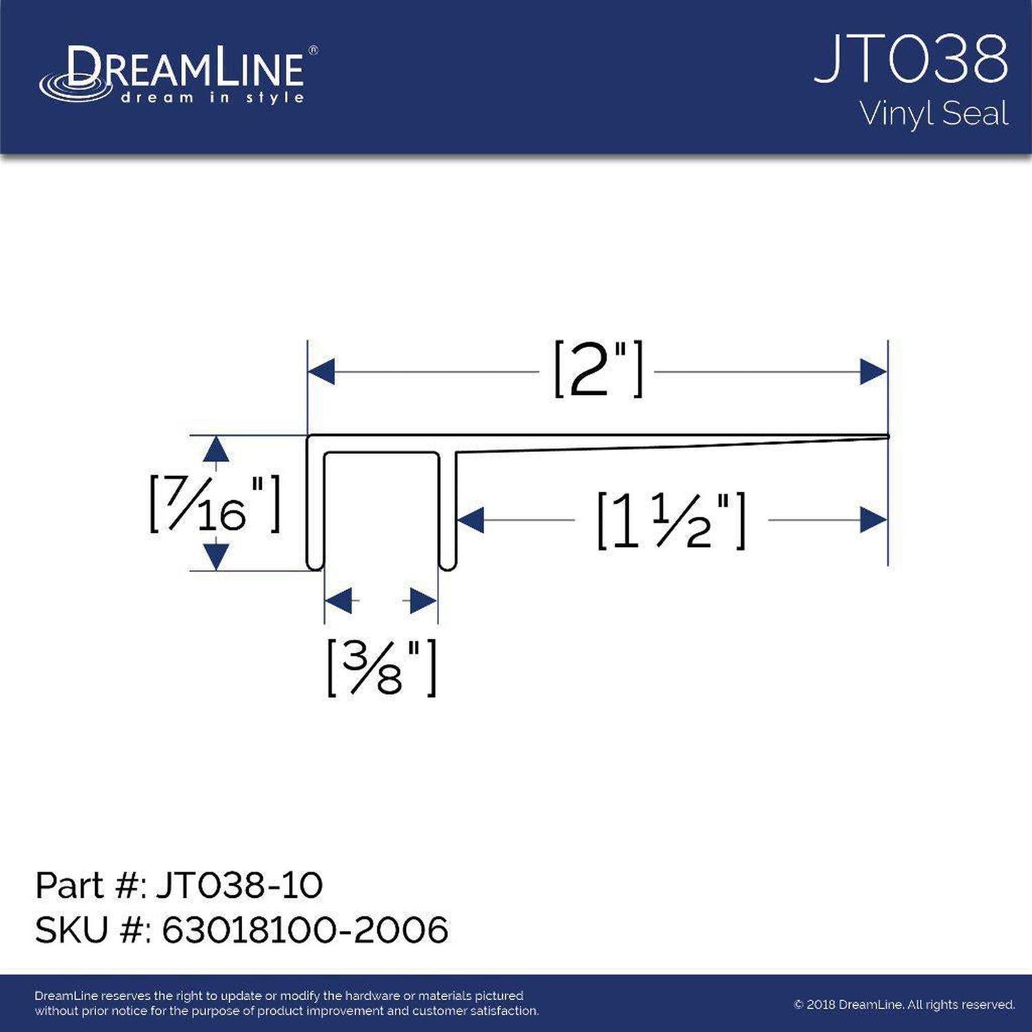 DreamLine Vinyl Seal Door Sweep 63018100 - Inhomebuy
