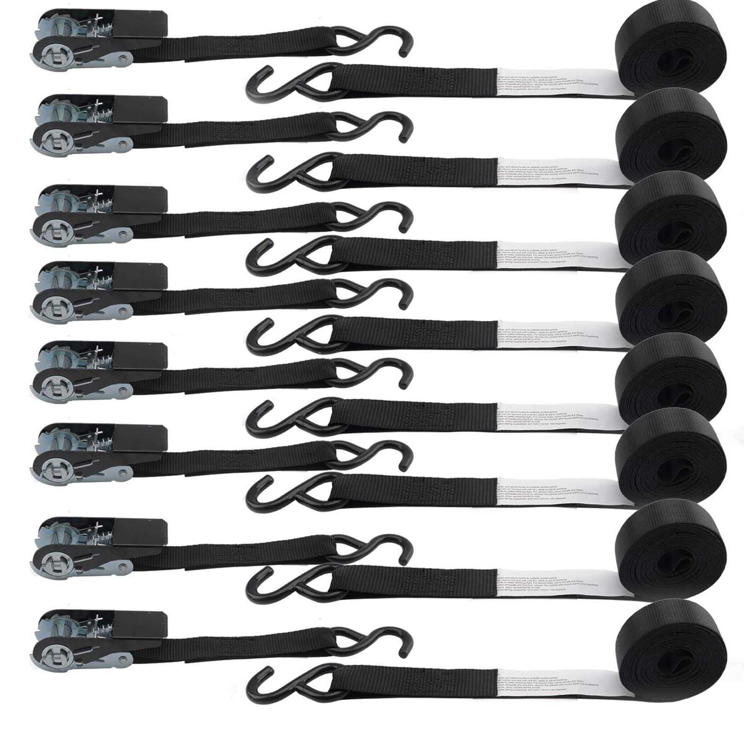 XSTRAP STANDARD Ratchet Tie Down Straps 8PK 1 x 10 ft - Inhomebuy