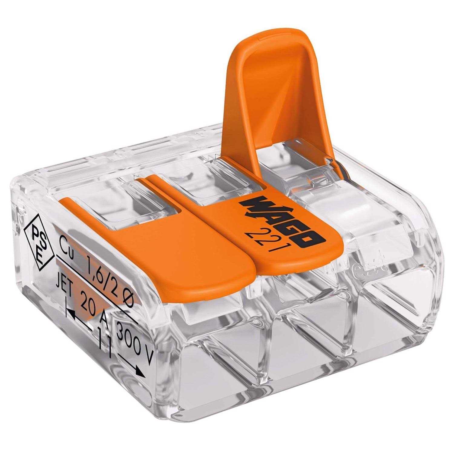 Wago 221 Series 2 Port Lever Wire Connector 3014061 - Inhomebuy