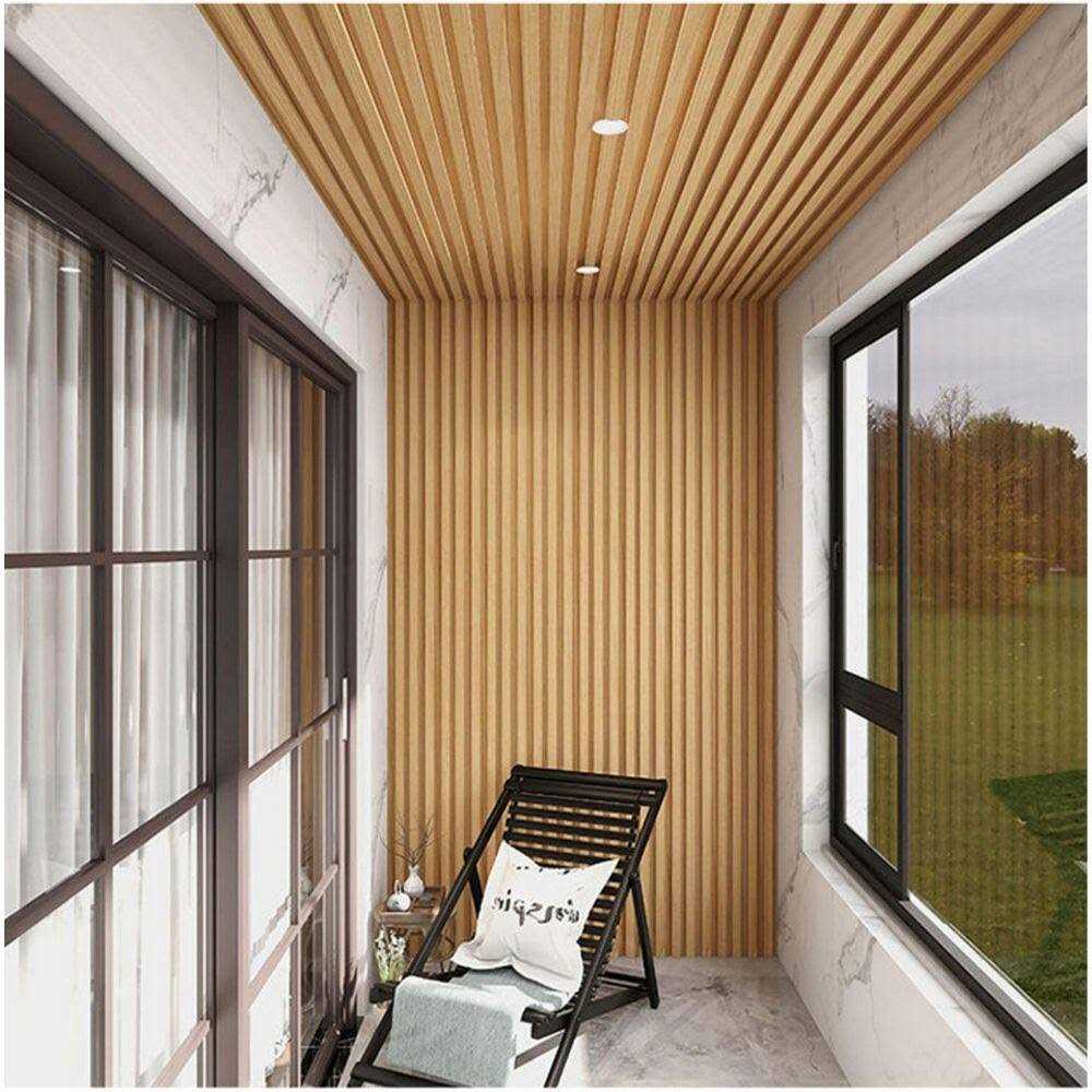 Ejoy 106 in. x 6 in x 0.5 in. Solid Wood Wall 7 Grid Cladding Siding Board - Inhomebuy