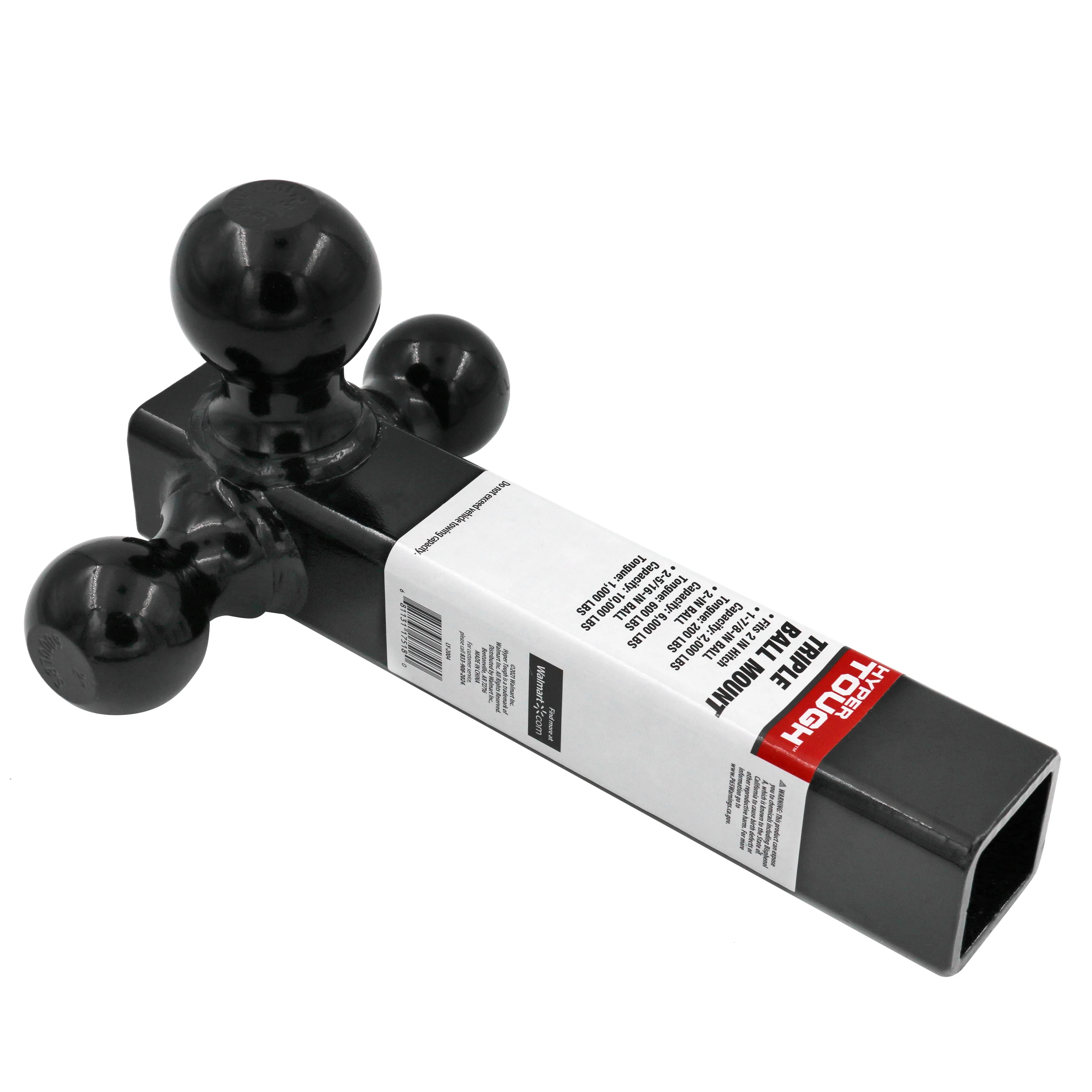 Hyper Tough Trailer Hitch Steel Tri-Ball Mount, Class III/IV Towing, Black, Automotive Accessories - Inhomebuy