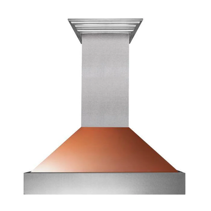 ZLINE 36 in. Ducted DuraSnow® Stainless Steel Range Hood with Copper Shell, 8654C-36 - Inhomebuy