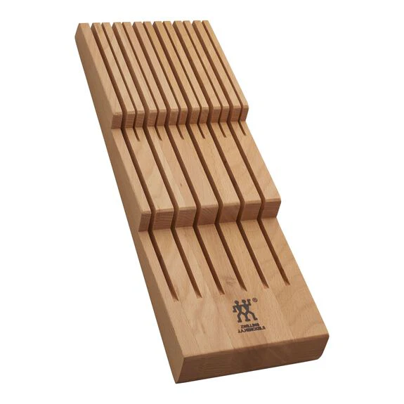ZWILLING 12 Slot In-Drawer Knife Organizer in Beechwood, Storage Series - Inhomebuy