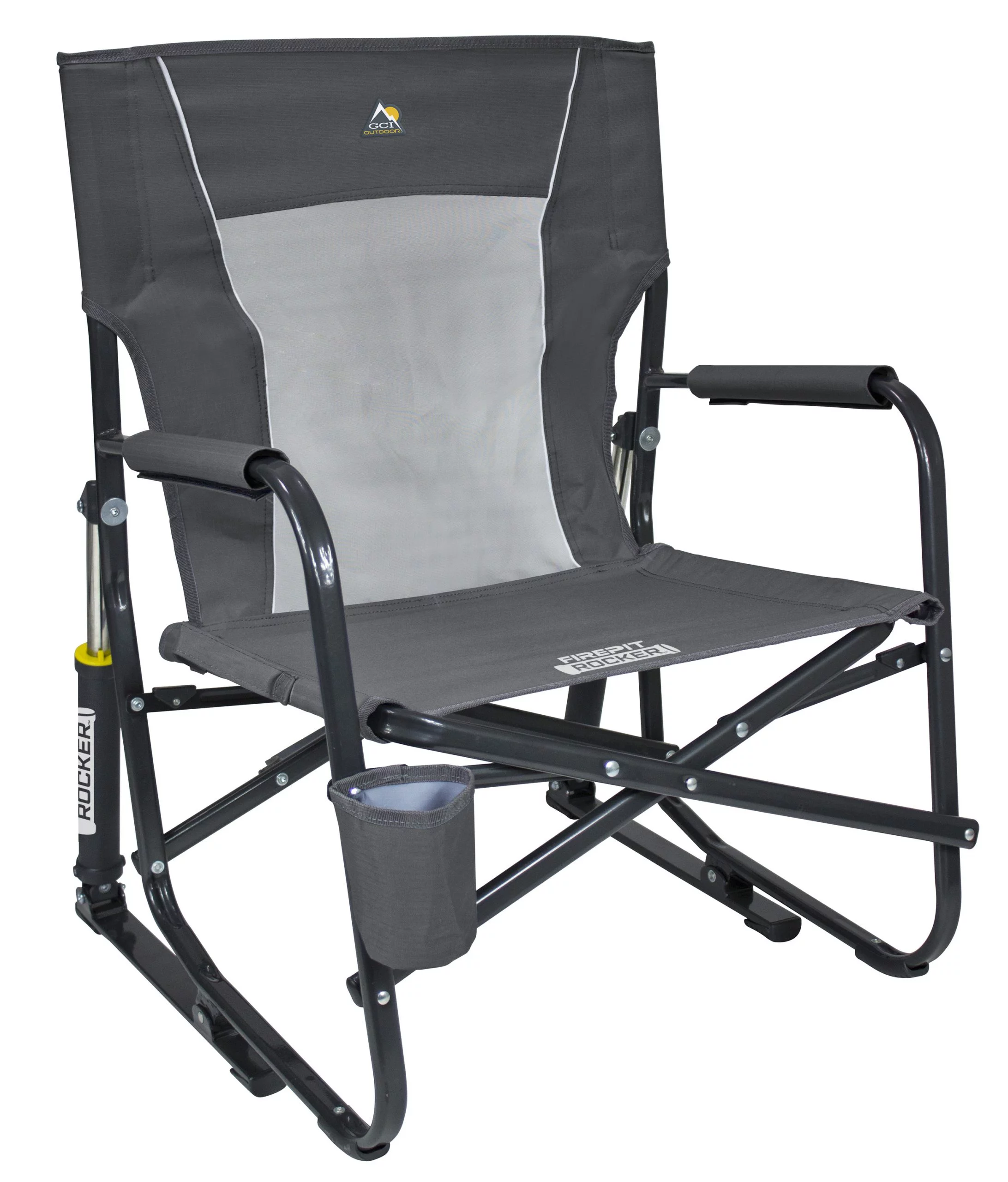 GCI Outdoor FirePit Rocker Low Profile Rocking Camping Chair, Pewter Gray - Inhomebuy
