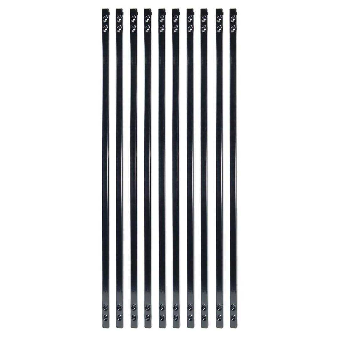 Fortress Athens H x 6-ft W Gloss Black Aluminum Flat Top and Bottom Fence Panel - Inhomebuy