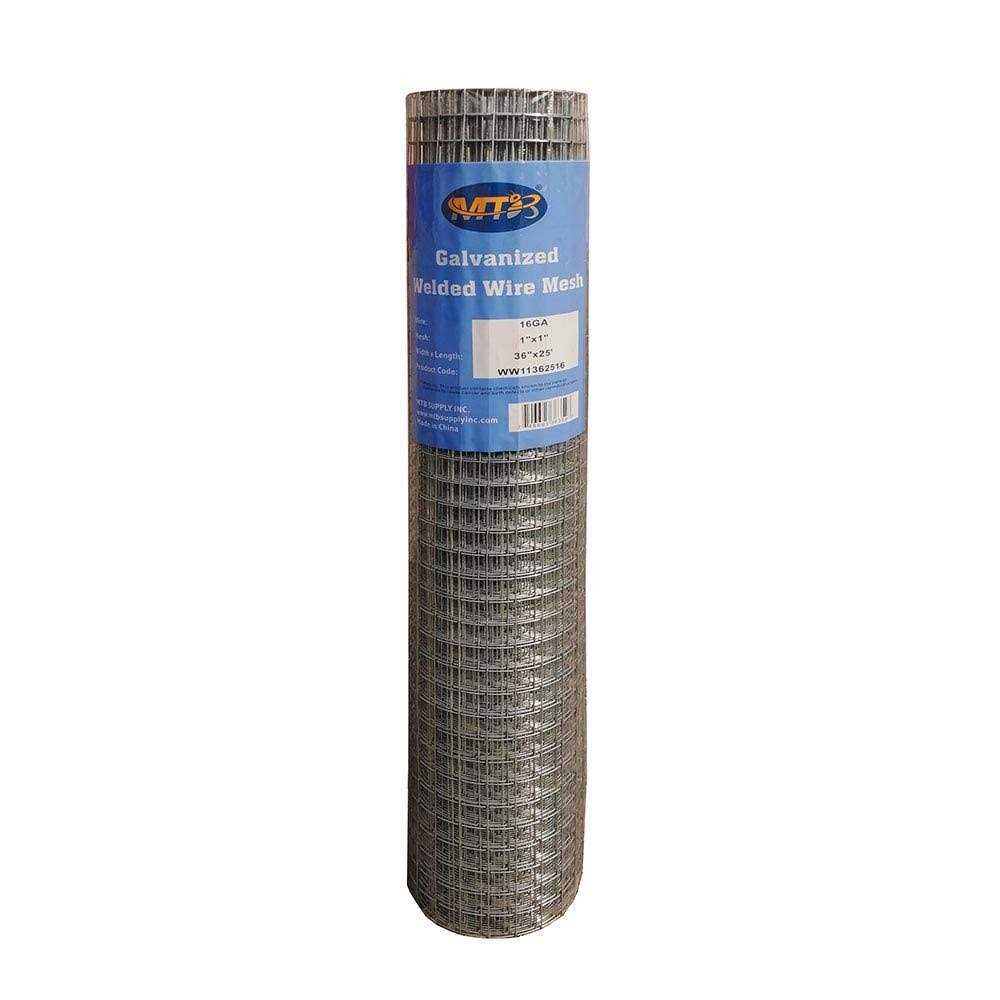 MTB Supply MTB Black PVC Coated Welded Wire Mesh Garden Economy Fence 1 Inch x 1 Inch 16GA - Inhomebuy