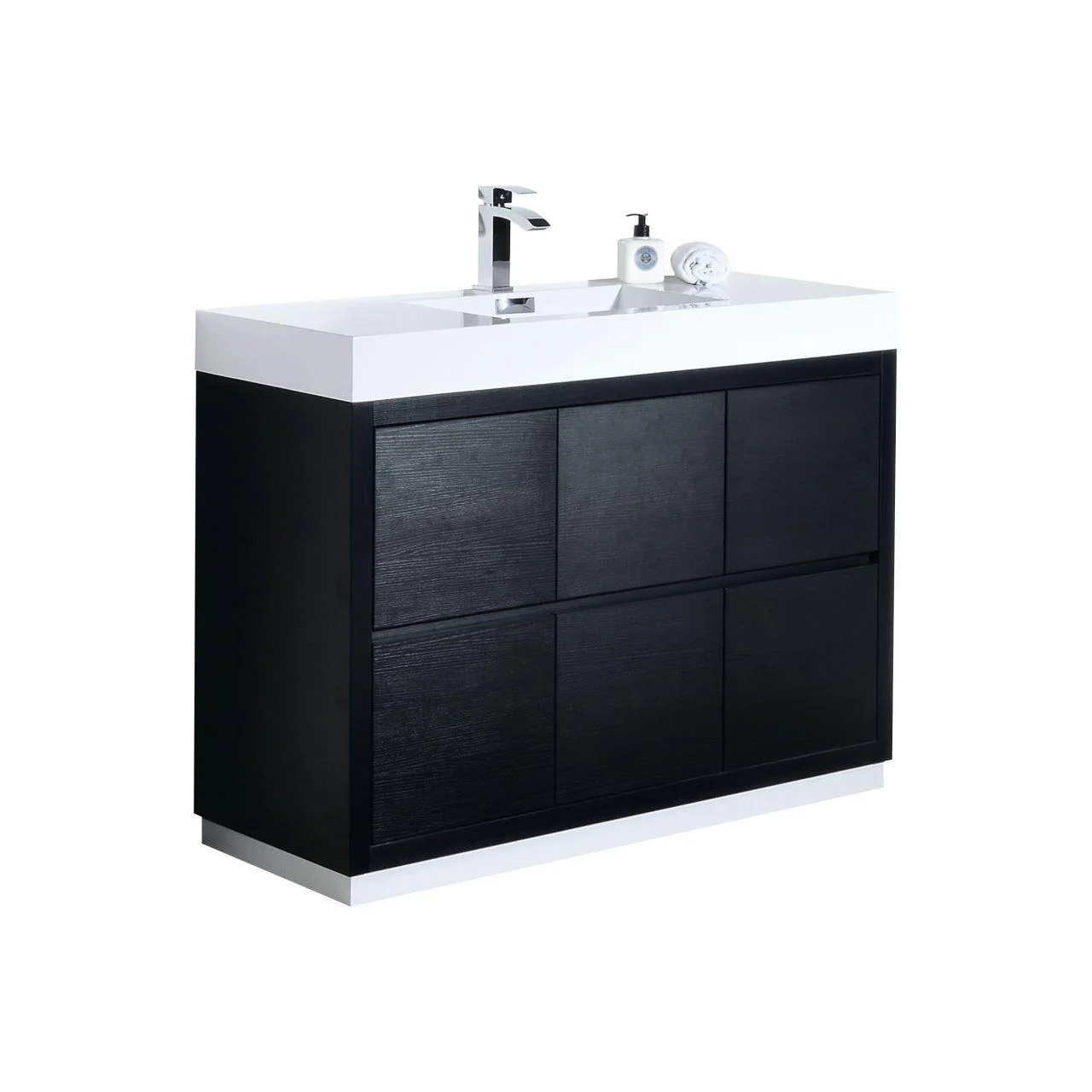 KubeBath Bliss 48 in. Free Standing Modern Bathroom Vanity - Black, FMB48-BK - Inhomebuy
